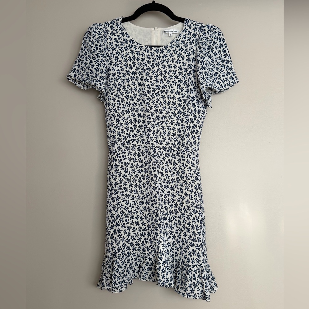 REFORMATION "beesley" floral short sleeve Mini Dress, sz 6